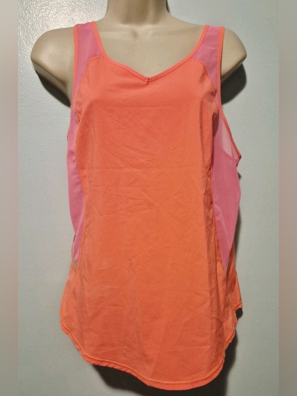 Lululemon 2 Run With The Sun Tank Flash Light Pink Orange